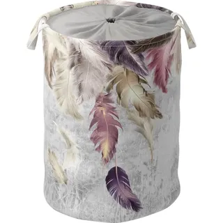 Sanilo Wäschekorb faltbar, stabiler runder Wäschesammler 60 Liter, Wäschesack mit Deckel