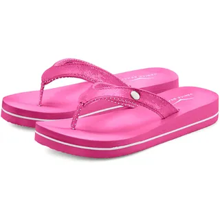 Badezehentrenner VENICE BEACH "Sandale, Badeschuh, Badelatsche, Flip Flop, Badeschlappe, Pantolette", Damen, Gr. 35, pink, Obermaterial: 100% Textilmaterial. Decksohle: 100% Synthetik. Futter: 100% Textilmaterial. Laufsohle: 100% Synthetik, Glitzer, unifarben, Schuhe Badezehentrenner, Zehentrenner mit wasserabweisender und leichter Sohle VEGAN, Topseller
