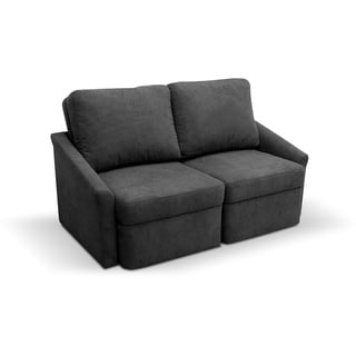 DOMO. collection Sofa Relax, 2-Sitzer Dauerschläfer, Boxspring Couch mit Schlaffunktion, Schlafsessel, Gästebett, Schlafsofa 168 x 96 x 86 cm (BxTxH), dunkelgrau