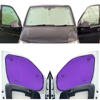 Thermo-Jalousien Kombatibel Mit Peugeot Traveller (2017-Date)(Komplettset MWB + Scheunentore) Rückseite einfärben Lila, Reversibel und Thermisch