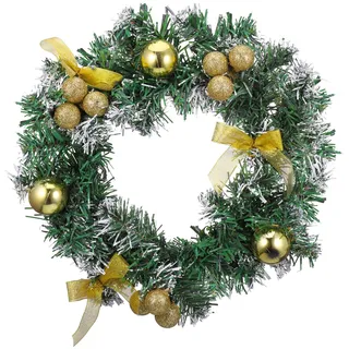 Weihnachtskranz Haustür, 30cm Adventskranz Künstlich, Gold Türkranz Weihnachten Kugeln, Elegant Weihnachtstürkranz Außen, Kranz Weihnachtskranz Tür, Kiefernzapfen Türkranz Winter für Christmas Decor