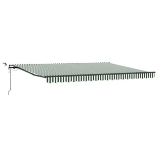 vidaXL Markisenstoff mit Grün und Weiß 450 x 300 cm Polyester - Grün