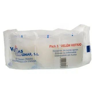 DRW Packung mit 24 weißen transparenten Kerzen, klein, Votiv, Brenndauer 24 Stunden