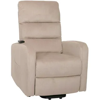 Mendler Fernsehsessel HWC-K62, Sessel Relaxsessel TV-Sessel, Liegefunktion Aufstehhilfe elektrisch, Metall Chenille ~ creme