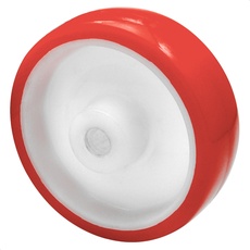 WAGNER Soft-Lenkrolle/Bockrolle/Möbelrolle Ersatzrad - Durchmesser Ø 100 mm, rot/weiß, Tragkraft 75 kg - 04980001
