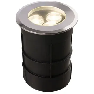 LED Bodenstrahler FIONA Chrom Aluminium rund Zeitlos IP67 außen Lampe Spot