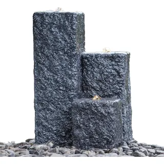 HEISSNER Terrassenbrunnen mit LED Neptun 15/25/40 cm Schwarz - Schwarz