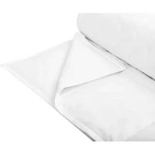 BELIANI 4-Jahreszeiten-Bettdecke Weiß Japara Baumwolle Entenfedern Entendaunen 240 x 220 cm geräuscharm luftdurchlässig leicht ganzjährig Schlafzimmer - Weiß