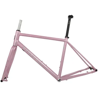 HZXQCVB 700C Gravel Rennrad-Rahmenset 44/47/50/53cm Scheibenbremse Steckachse 100/142mm Rahmen Fahrradrahmen Aus Aluminiumlegierung Mit Gabel BSA BB68mm(Pink,500mm)