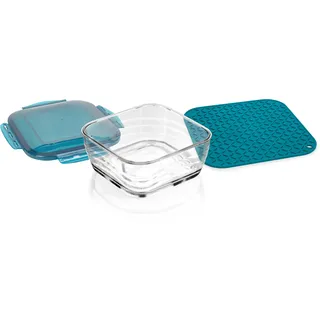 Genius Nicer Dicer Chef Glasschüssel 2,8 l 3-tlg. dkblue