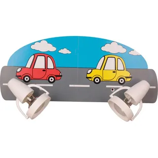 Kinderwandleuchte , Blau, Gelb, Grau, Rot , Kunststoff, Holzwerkstoff , 45x18 cm , Lampen & Leuchten, Innenbeleuchtung, Kinderzimmerlampen, Kinderwandleuchten