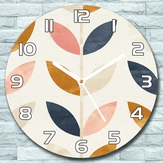 Wanduhr aus Glas Rund fi 30 Skandinavischer Stil Quarz Deko Wohnzimmer Büro