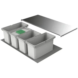 Naber Cox® Box 1T 900-4 . Abfallsammler, hellgrau. - Mülleimer - Hellgrau