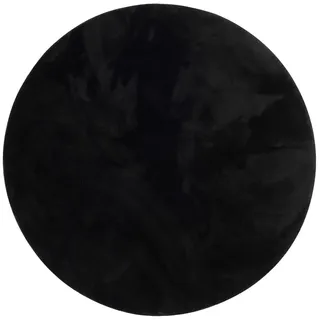 Pergamon Kinder Super Soft Fellteppich Pearl Kids Rund , Schwarz , Textil , Uni , Rund , 160x160 cm , Teppiche und Böden, Teppiche, Kinderteppiche