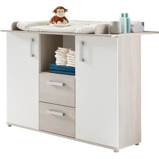 Wickelkommode HOME AFFAIRE "Geert", Baby, Gr. B/H/T: 115cm x 101cm x 75cm, grau (ulme silber, grau nb, weiß, ulme silber, grau nb), Holzwerkstoff, Wickelkommoden Wickelkommode, Made in Germany