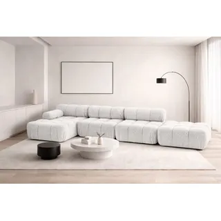 kaiser möbel Ecksofa L-Form XL Stoff Bouclé 3-Sitzer Beige