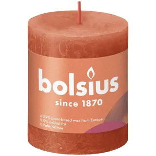Bolsius Rustiko Shine Stumpenkerze 8 cm orange
