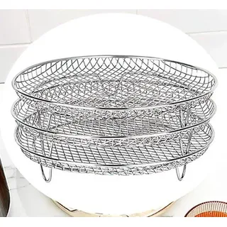 Accessoires für runde Luftfrittiergeräte, Grillrost, Accessoires für dreifach stapelbare Gasgrills, Abtropfregen aus Edelstahl 304