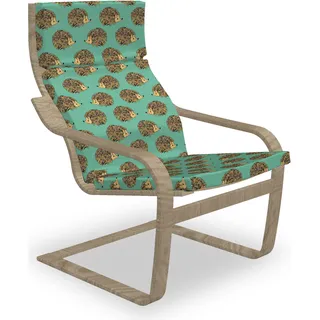 ABAKUHAUS Igel Poäng Sessel Polster, Cartoon-Stil Spaß, Sitzkissen mit Stuhlkissen mit Hakenschlaufe und Reißverschluss, Sea Green Multicolor