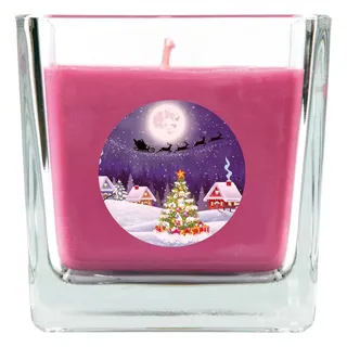 HS Candle "Weihnachten" Duftkerze im Bonbonglas - viele Motive zur Auswahl, Ideale Weihnachtsdeko zur Adventszeit - Lila