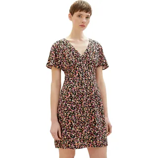 TOM TAILOR Denim Damen 1036825 Sommerkleid mit Blumen, 31952-Black Flower Print, S