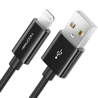 deleyCON USB-Daten/Ladekabel MK-MK402 für Apple, 0,5 m, Schwarz