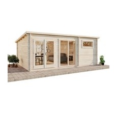 Carlsson Holz-Gartenhaus Atrium-E Pultdach Unbehandelt 578 cm x 371 cm