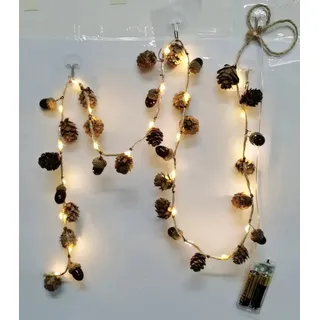 Boltze Girlande Cono mit LED-Beleuchtung 120 cm Braun