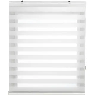 decorblind Nacht und Tag Rollo mit Galerie 160 x 180 cm Fenstergröße (Velux) Creme/weiß
