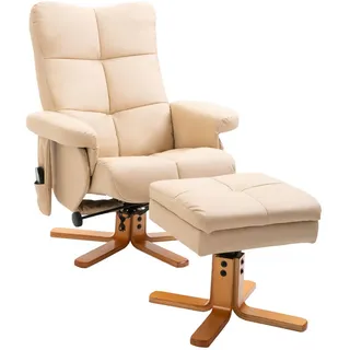 Homcom Relaxsessel Champagner, Leder, Füllung: Schaumstoff, 86x99x80 cm Wohnzimmer, Sessel, Relaxsessel