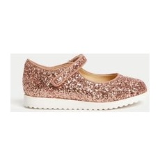 Girls M&S Collection Kids' Glitter Mary Jane Shoes (4 Small - 2 Large) - Pink Mix, Pink Mix - 121⁄2 Small