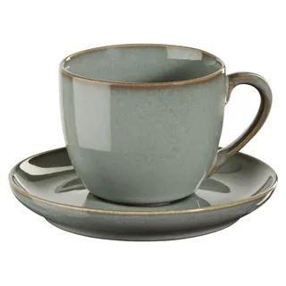 Asa Espressotasse mit Untertasse Saisons Eucalyptus Grün (90ml) (2-teilig) - Grün