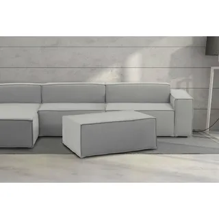 Talamo Italia - Antonella-Pouf, Wohnzimmer-Pouf, Relaxsessel aus gepolstertem Stoff, 100 % Made in Italy, 100 x 70 x 43 cm, Grau