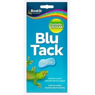 BOSTIK Blu Tack Original Blau, Schulformat, selbstklebend, formbar und wiederverwendbar, Befestigung von Gegenständen, sauber, sicher und einfach zu bedienen, ersetzt Reißzwecken und Klebebänder, über