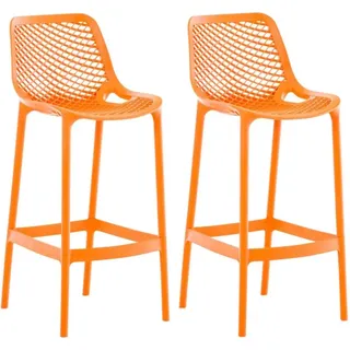 Set mit 2 Outdoor-Barhockern – Barhocker – Wasserabweisende und UV-beständige Farbe: Orange