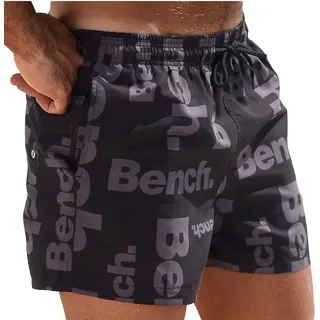Badeshorts BENCH., Herren, Gr. XL (54/56), Kurz, schwarz (schwarz (kurzgröße)), Microfaser, Polyester, bedruckt, Badehosen Badeshorts, kurze oder lange Form