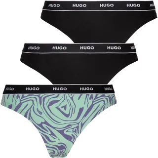 HUGO Underwear String »TRIPLET THONG DESIGN«, (Set, 3 St., 3), mit Logobund, bunt