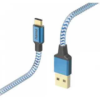 Hama Ladekabel Reflective USB-A/USB-C 1.5m blau