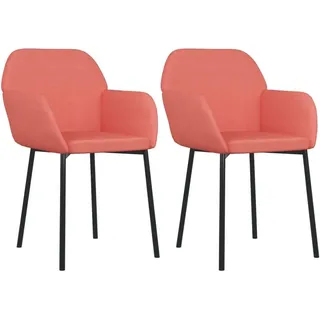 vidaXL Esszimmerstühle 2 Stk. Rosa Samt - Rosa