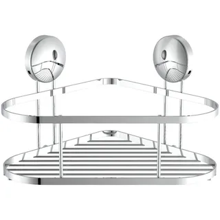 Eisl Duschablage kleben oder bohren, rostfreier Edelstahl, Eckregal für Shampoo & Co,