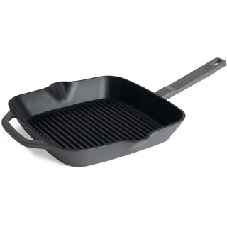 SPRINGLANE Gusseisen Grillpfanne Grau, 26 cm - Emailliert - Steakpfanne mit Grillstreben - Für alle Herdarten inkl. Induktion geeignet