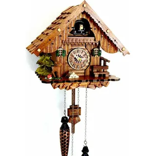 Kuckucksuhr im Schwarzwald hergestellt Quarzwerk - Braun