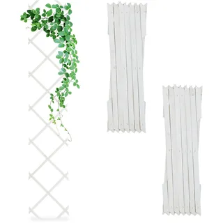 Relaxdays Rankgitter ausziehbar 180 x 30 cm Weiß