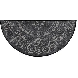 Salonloewe Amira Grey Fußmatte waschbar H42 x 085 cm Fußabtreter Schmutzfangmatte halbrund grau