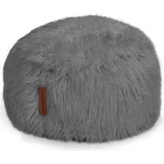 Green Bean® Sitzsack Fellotpik mit Füllmaterial (EPS Perlen) - Indoor Maße ca 100 x 55 cm - Bean Bag Sitzkissen Sitzpuff Sitzsessel Bodenkissen Lounge Grau - Grau