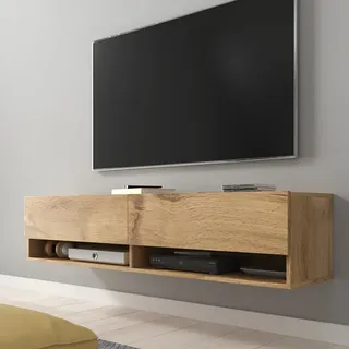 Selsey TV-Lowboard WANDER TV-Schrank Wotan Eiche Holzoptik hängend 140 cm - Braun