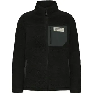 Plüschjacke OXMO "Plüschjacke OXAbby", Damen, Gr. S, schwarz (meteorite), Obermaterial: 100% Polyester PES., Jacken Plüschjacke