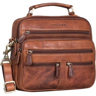 STILORD 'Veland' Vintage Messenger Bag für Herren Echtleder Männer Businesstasche klein Kameratasche Leder Umhängetasche Herren, Farbe:kara - cognac