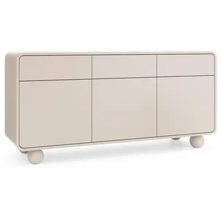 Masseno Sideboard Tondo 160/75/39cm mit 3 Schubladen 3 Türen Kaschmir , Holzwerkstoff , 160x75x39 cm , Kleinmöbel, Kommoden, Sideboards