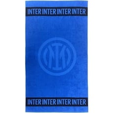 Inter Premium Strandtuch, 180 x 100 cm, Handtuch 100% Baumwolle, Logo, Made in Italy, Farbe Blau